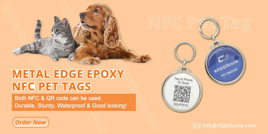 Custom Metal Edge NFC Smart Dog Tag QR Code Tag