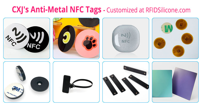 CXJ's Anti-Metal NFC Tags - Customized at RFIDSilicone.com