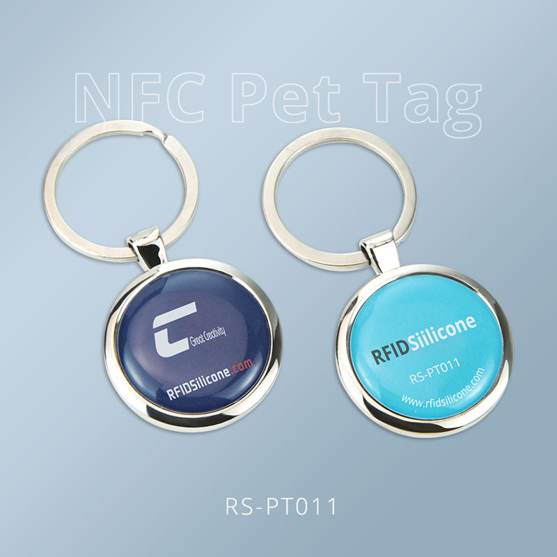 Customized Metal Edge RFID Dog Tag Anti-lost NFC Pet Tags