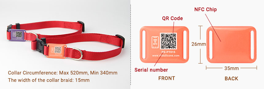 Size of Custom QR Code Pet Tag Epoxy NFC Hard Tags