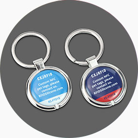 Rugged Metal Border Epoxy RFID NFC dog Tag