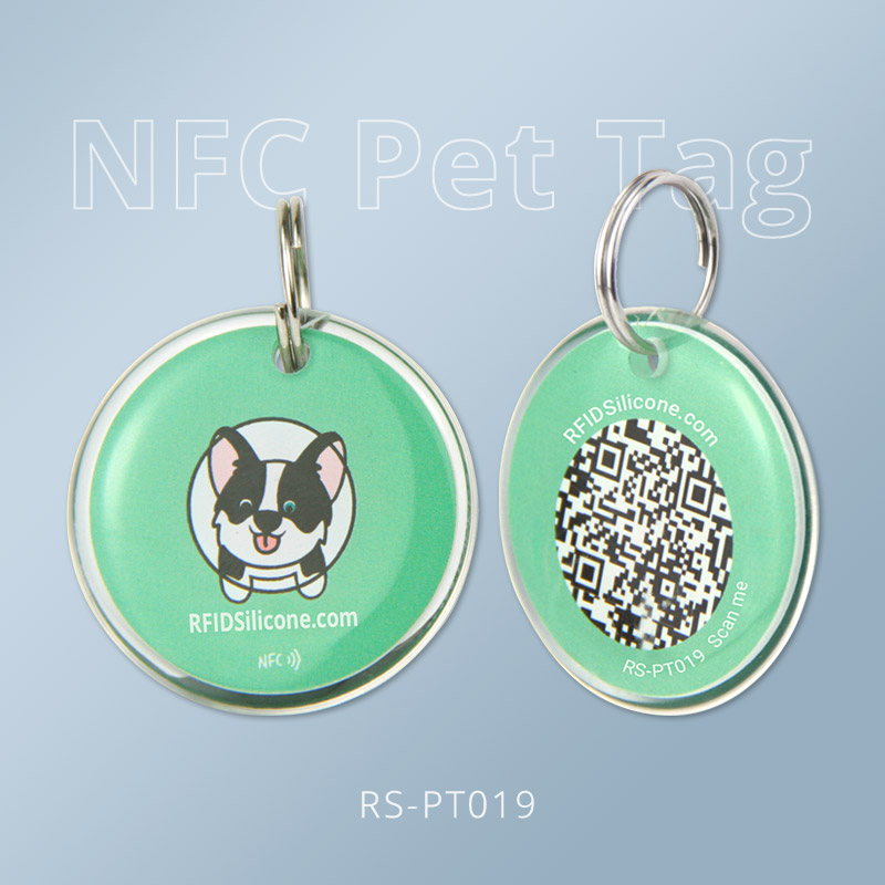 Full Epoxy Diameter 34mm Anti-lost NFC & QR Code Dog Tag