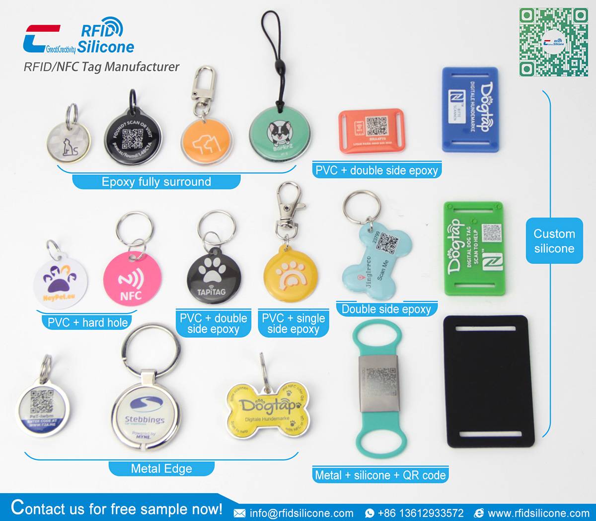 NFC pet tags collection from RFIDSilicone.com