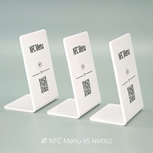 Touchless L Shaped Acrylic NFC Menu Holder Table NFC Menu Tags