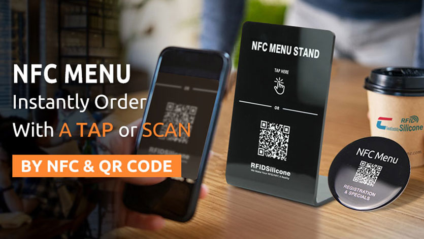 Acrylic Plastic NFC Menu Stand with QR Code