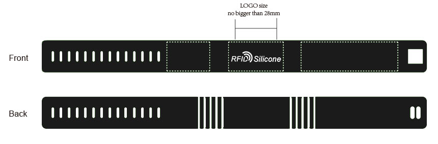Size of of 125KHz Silicone RFID Wristbands Price Wholesale