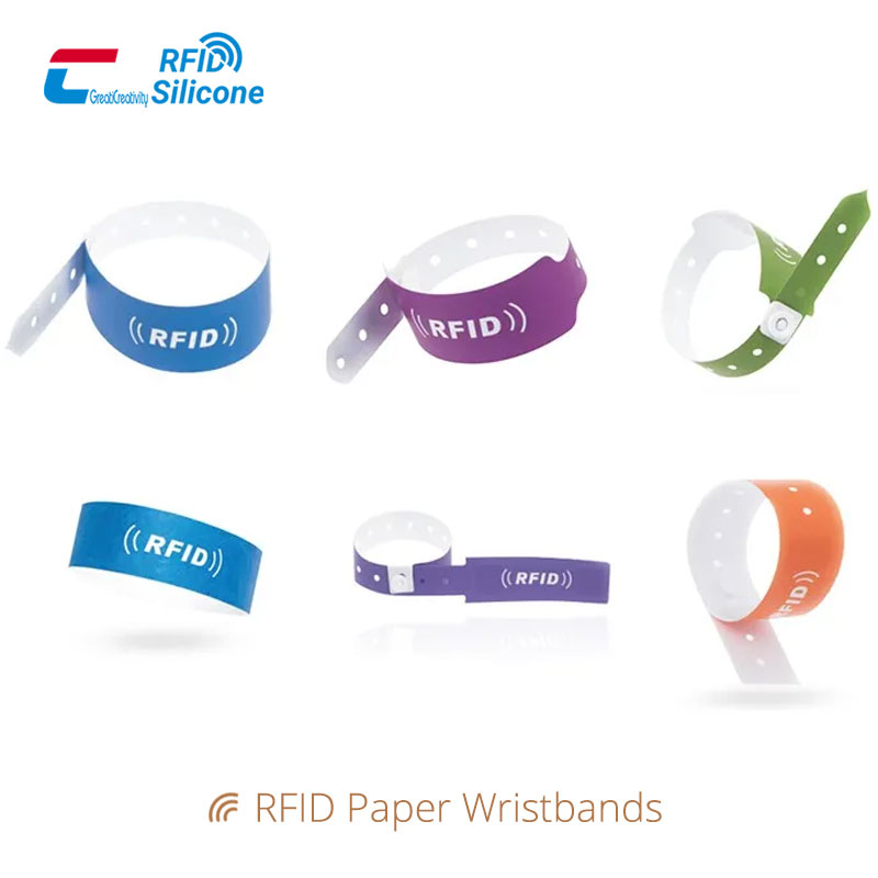 Anti-tamper Paper RFID Wristbands Festival Bracelets Wholesale