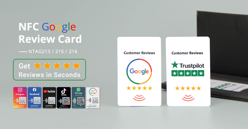 Google NFC Review Card with QR Code