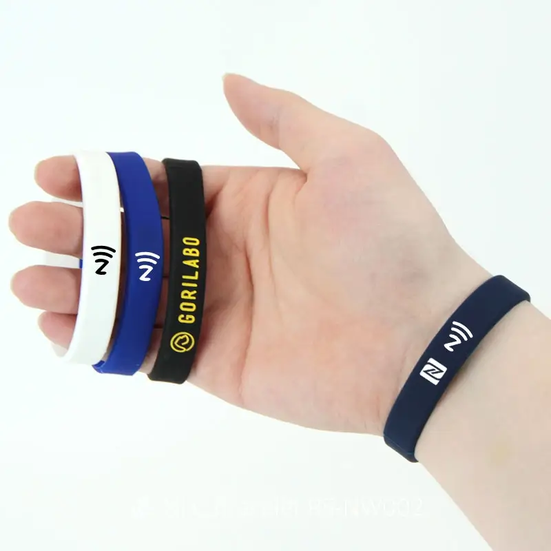 Simplest NFC Silicone Wristbands Digital Social Bracelets