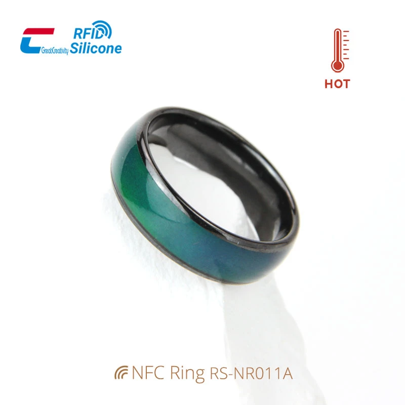 Custom Smart NFC Chip Ring Temperature Sensing Color Change