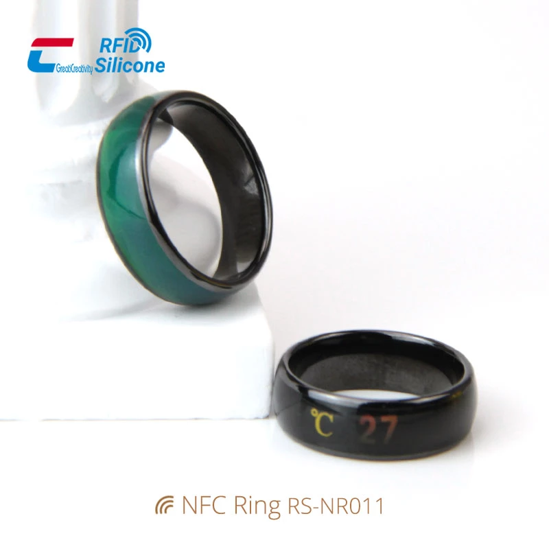 Custom Smart NFC Chip Ring Temperature Sensing Color Change