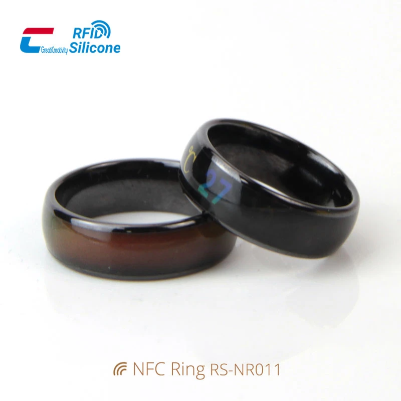 Custom Smart NFC Chip Ring Temperature Sensing Color Change