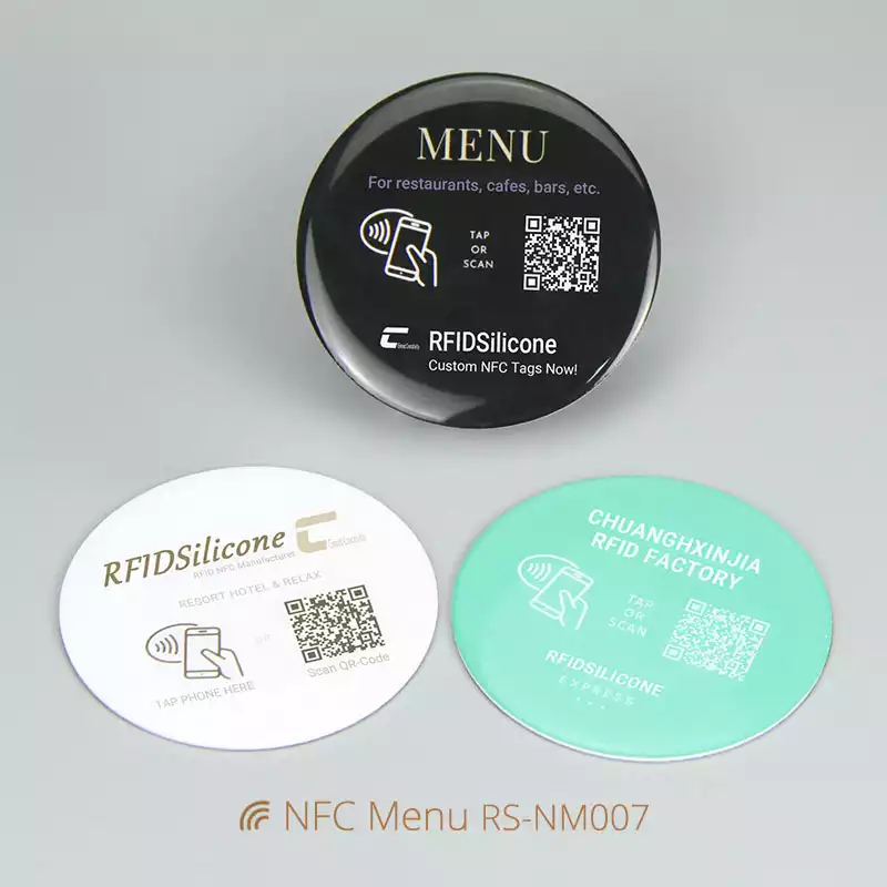 Round Smart Epoxy Menu NFC Tags Color Printed NFC Tags