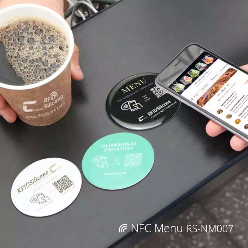 Round Smart Epoxy Menu NFC Tags Color Printed NFC Tags