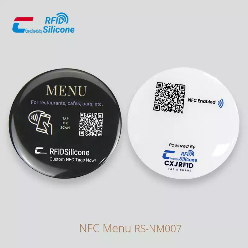 Round Smart Epoxy Menu NFC Tags Color Printed NFC Tags