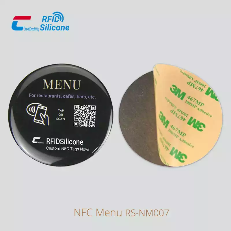 Round Smart Epoxy Menu NFC Tags Color Printed NFC Tags