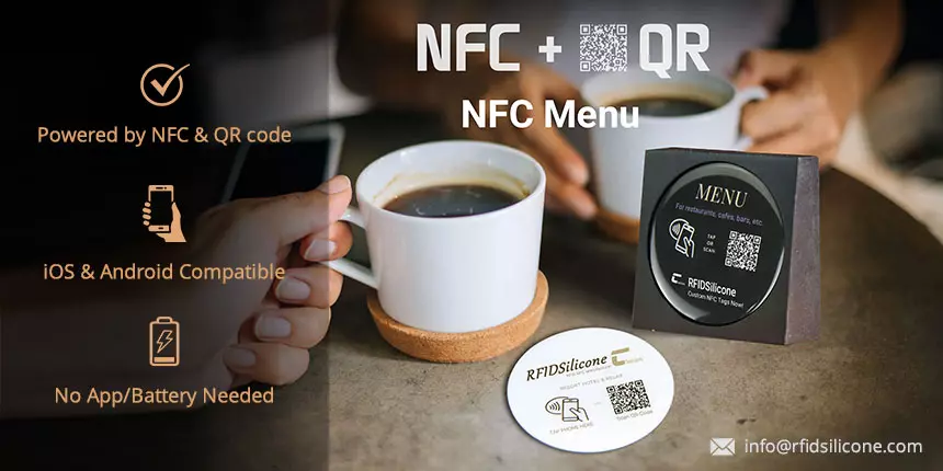 Customized Round Dia75mm Epoxy Digital Menu NFC Tags