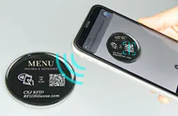Simply tap on the Epoxy Menu NFC tag or scan its QR code