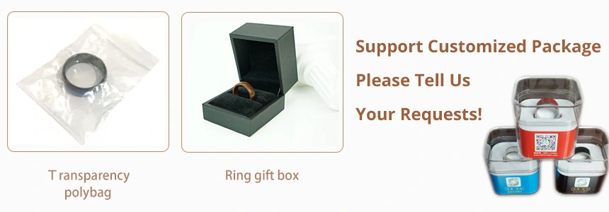 package of wooden smart ring with NFC