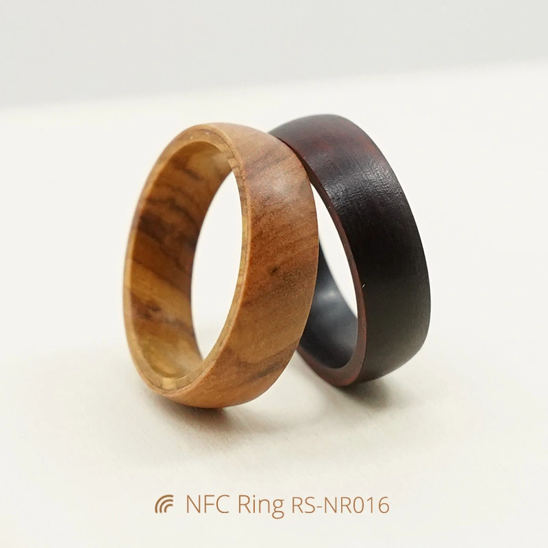 Various Eco-friendly Wooden Custom NFC Ring with Logo