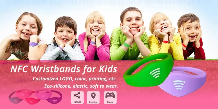 Customized Eco-friendly Silicone NFC Wristband for Kids