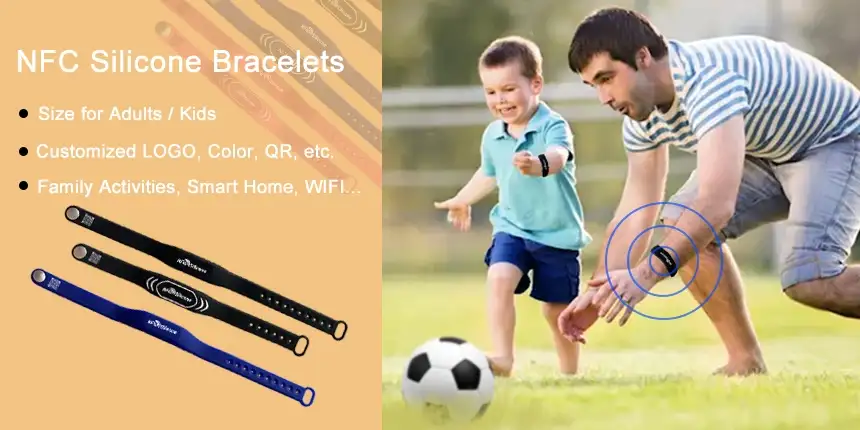 Adult/child Size Silicone RFID Wristband NFC bracelets
