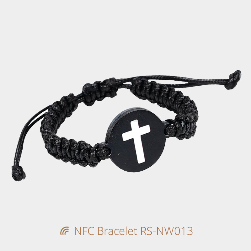 Fabric Daily Bible Verse Wristbands with NFC Wood Tag 