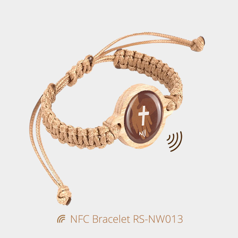 Fabric Daily Bible Verse Wristbands with NFC Wood Tag 