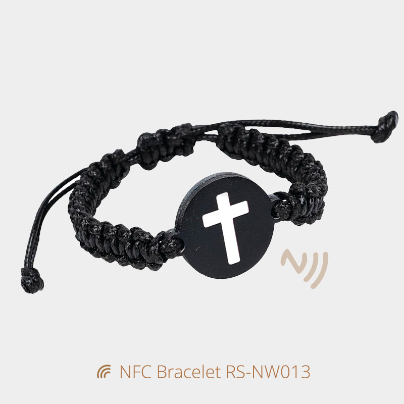Fabric Daily Bible Verse Wristbands with NFC Wood Tag 