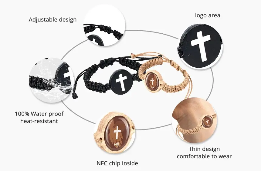 details of fabirc daily bible verse wristbands rs-nw013