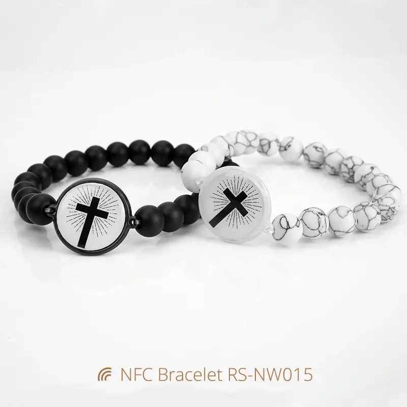 Natural Stone & Shell NFC Enabled Scripture Bracelet