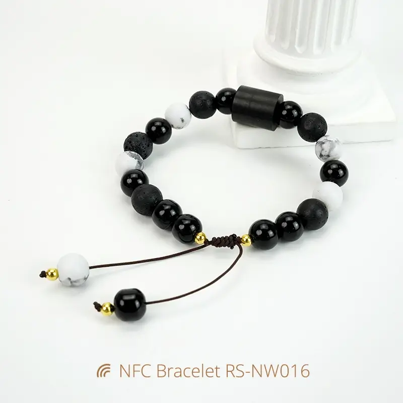 Adjustable NFC Chip Bracelet Daily Bible Stone Wristbands