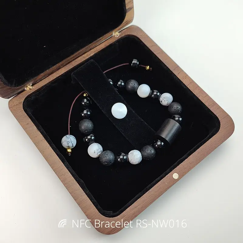 Adjustable NFC Chip Bracelet Daily Bible Stone Wristbands