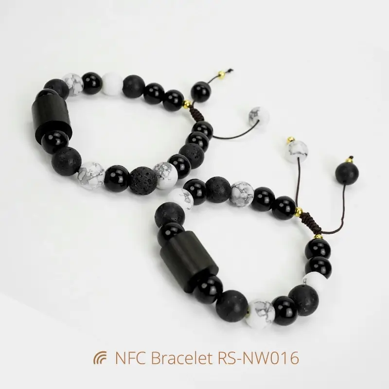 Adjustable NFC Chip Bracelet Daily Bible Stone Wristbands