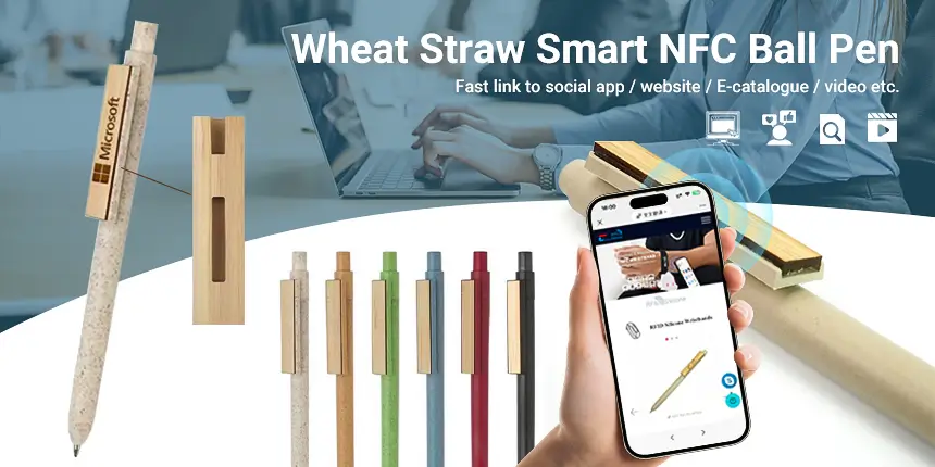 CXJ Wheat Straw and ABS Smart NFC Pen
