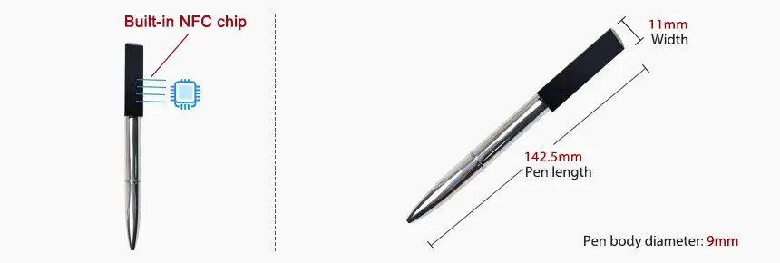 Size & design of RFIDSilicone Smart NFC Pen RS-NP004