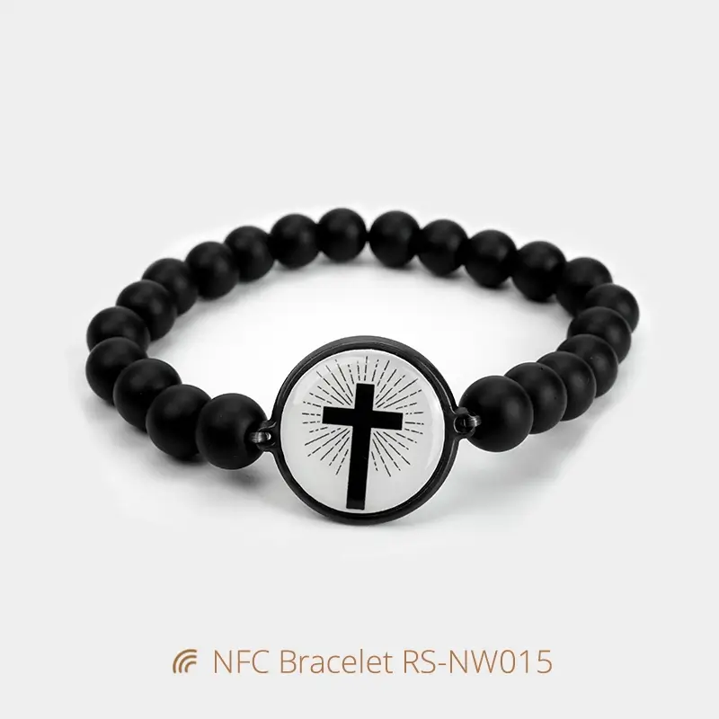 Natural Stone & Shell NFC Enabled Scripture Bracelet