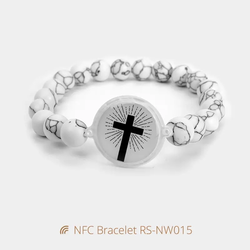 Natural Stone & Shell NFC Enabled Scripture Bracelet