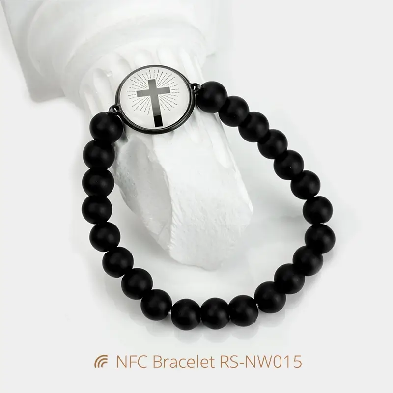 Natural Stone & Shell NFC Enabled Scripture Bracelet