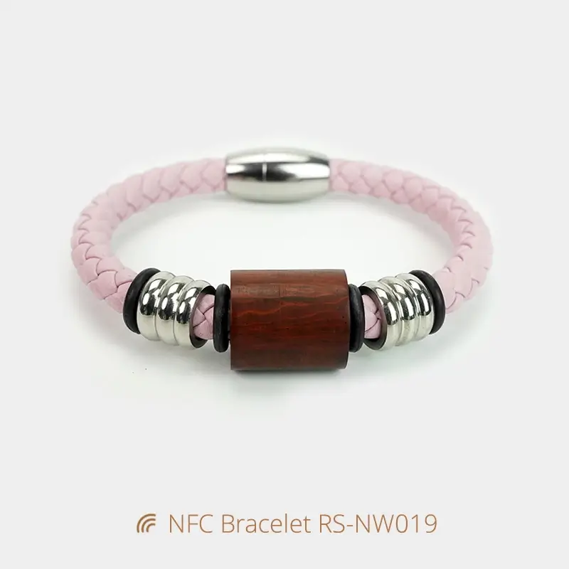 Magnetic Leather Bible Verse Scan Bracelet NFC Wristbands