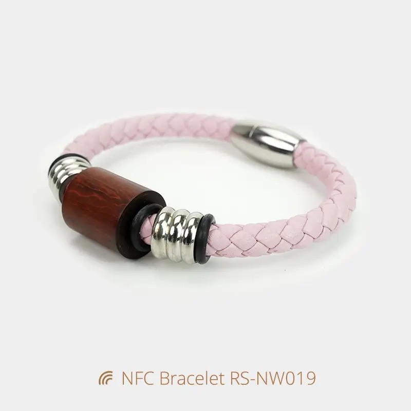 Magnetic Leather Bible Verse Scan Bracelet NFC Wristbands