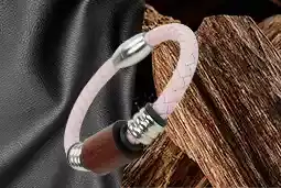 made of leather and wood