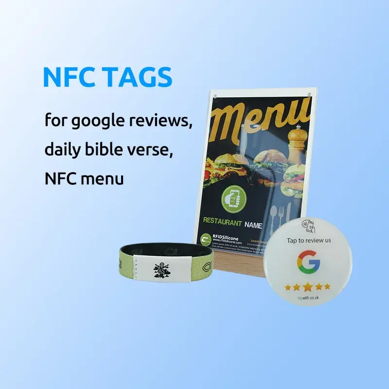 Get NFC Tag for Google reviews, daily Bible verses, NFC menus