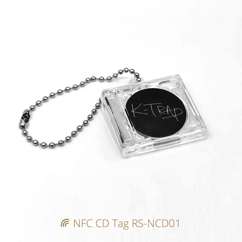 Music NFC Mini CD Tag Acrylic CD Case NTAG213 Keychains