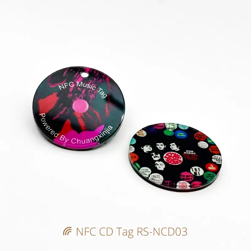 Dia40mm Acrylic NFC Music Tag NFC Album CD Keychains