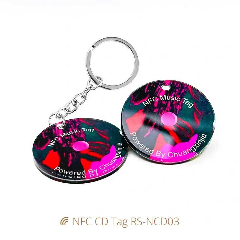 Dia40mm Acrylic NFC Music Tag NFC Album CD Keychains