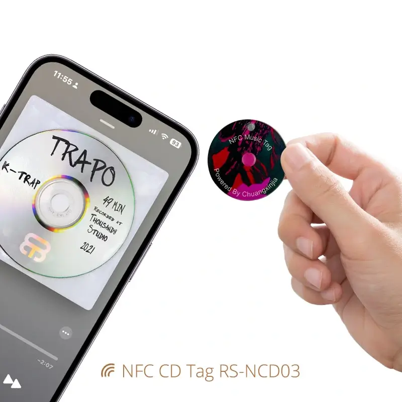 Dia40mm Acrylic NFC Music Tag NFC Album CD Keychains
