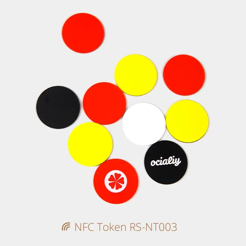 Colorful PVC NFC Coin Tags NFC Website Link Tags for Phone