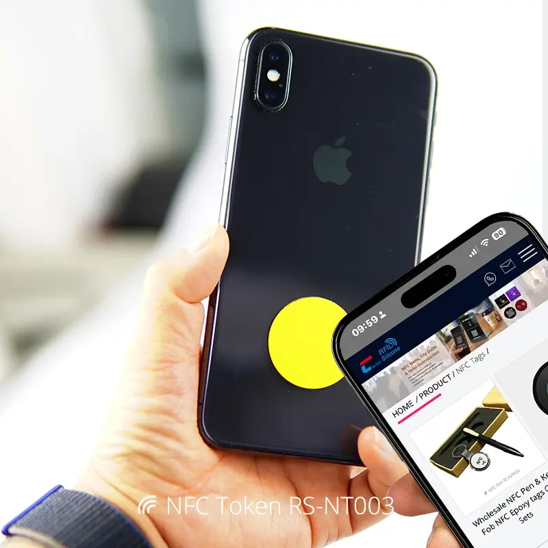 Colorful PVC NFC Coin Tags NFC Website Link Tags for Phone