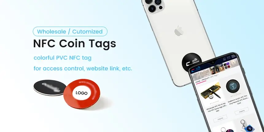 colorful pvc nfc coin tags nfc website link tags for phone